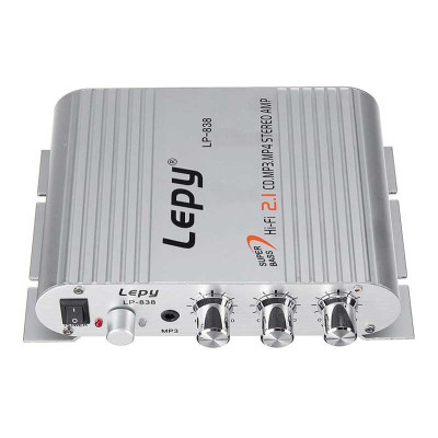 Car amplifier (home 12V 3A) 2x20W Lepy LP838